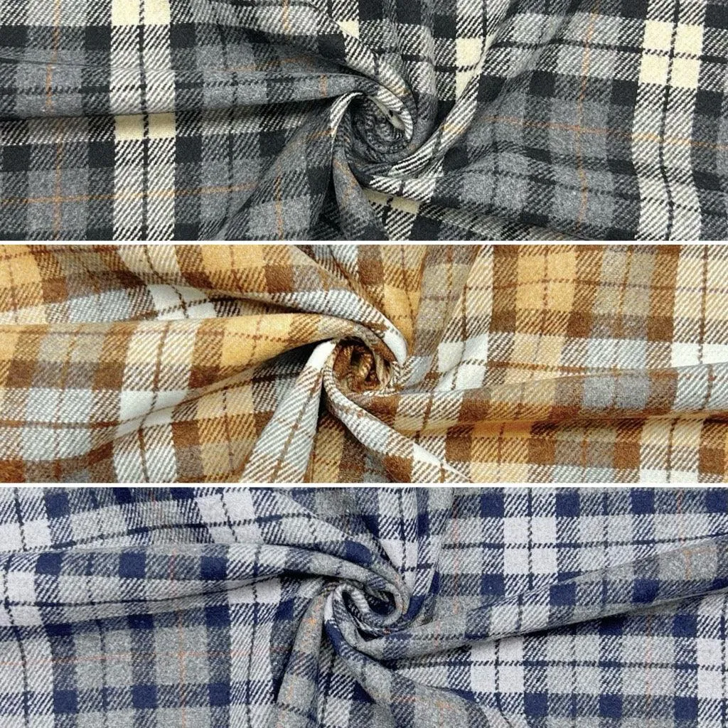Soft Check Wool Blend Fabric
