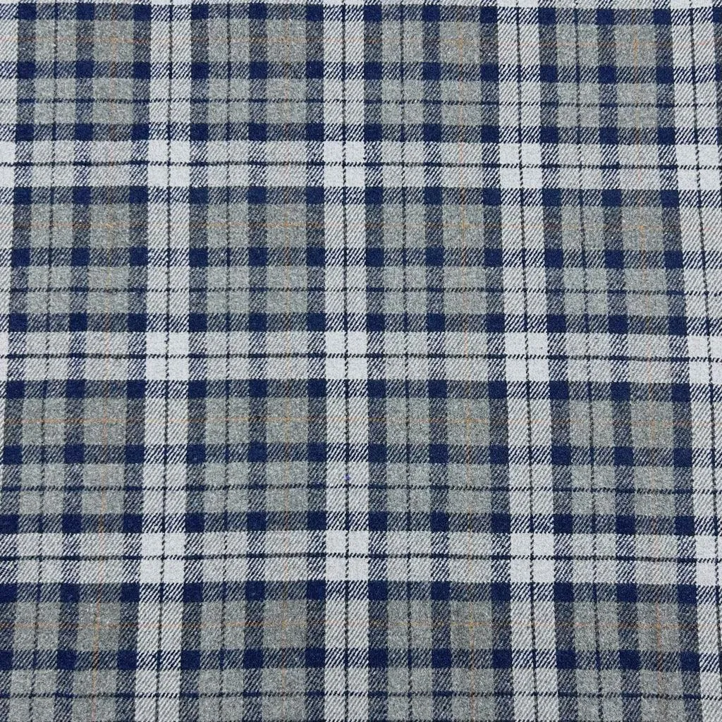 Soft Check Wool Blend Fabric