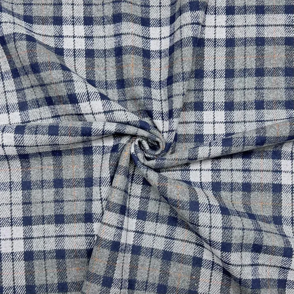 Soft Check Wool Blend Fabric