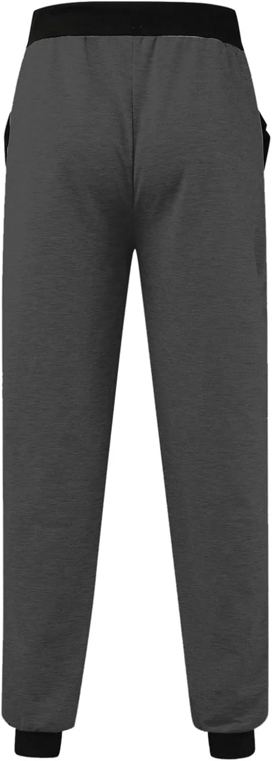 Sweatpants for Men,Men's Winter Fleece Lined Stretch Sweat Pants Zipper Pocket Elastic Waist Outdoor Athletic Pants
