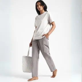 Taupe Slim Fit Pants For Women | Cotton | Everyday Wear