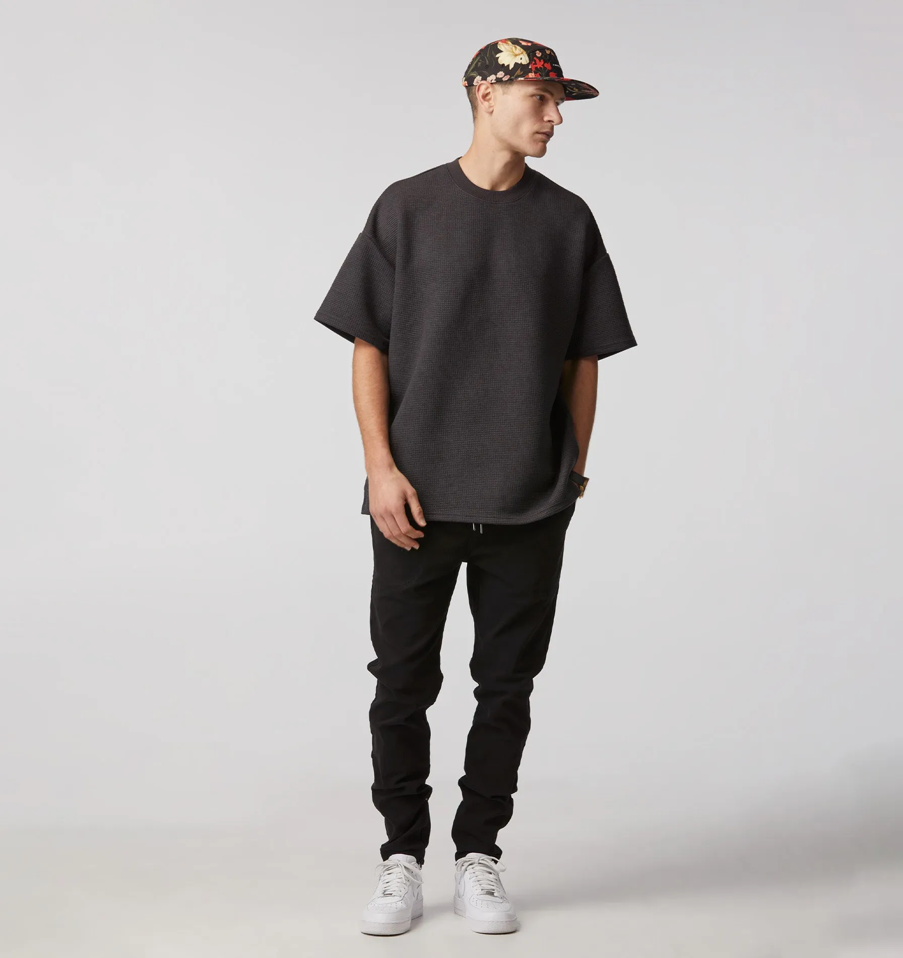 Textured Heavy Box Tee - Charcoal