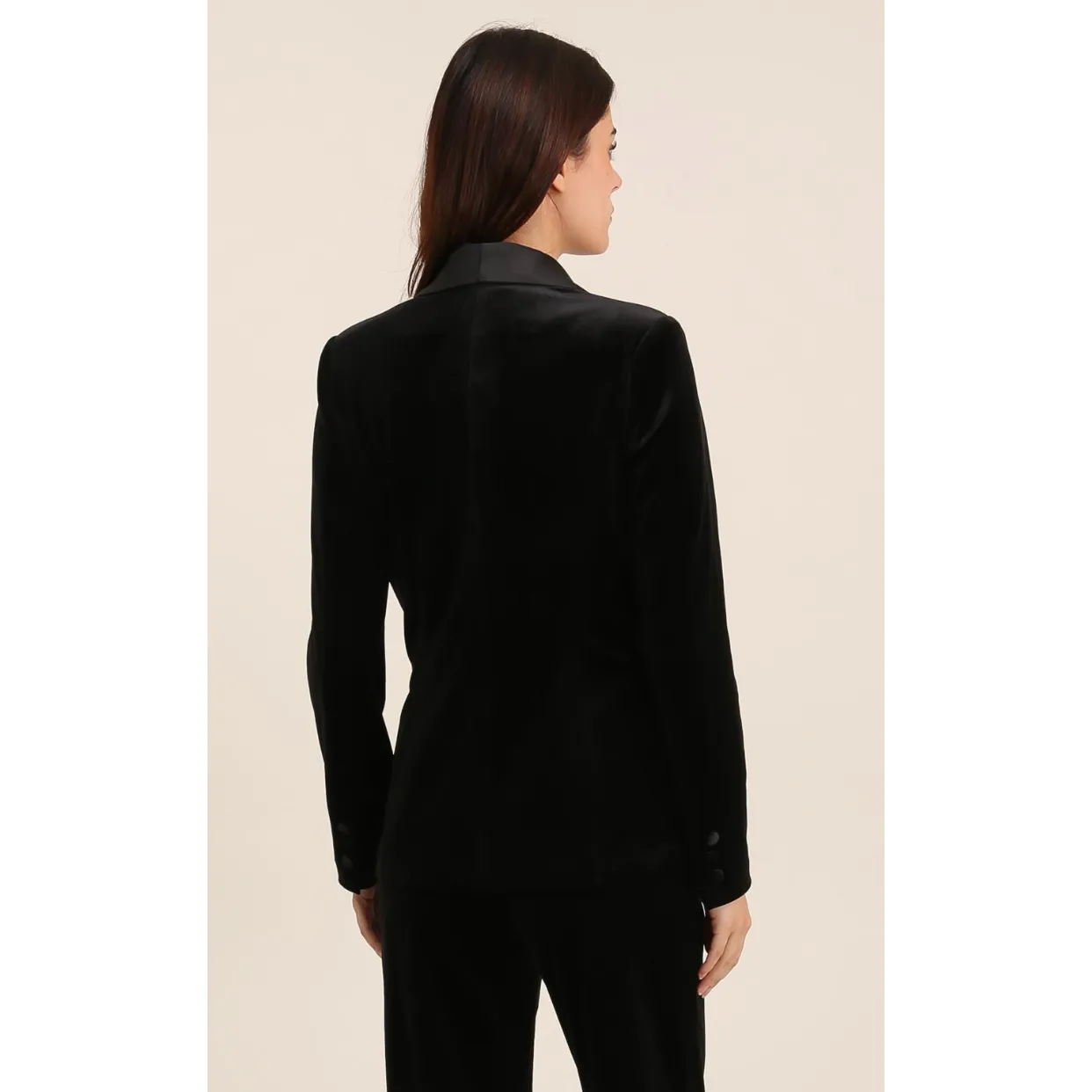 The Aston Black Velvet One Button Tuxedo Blazer