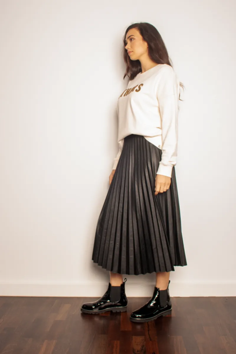 The Others - The PU Sunray Skirt - Black