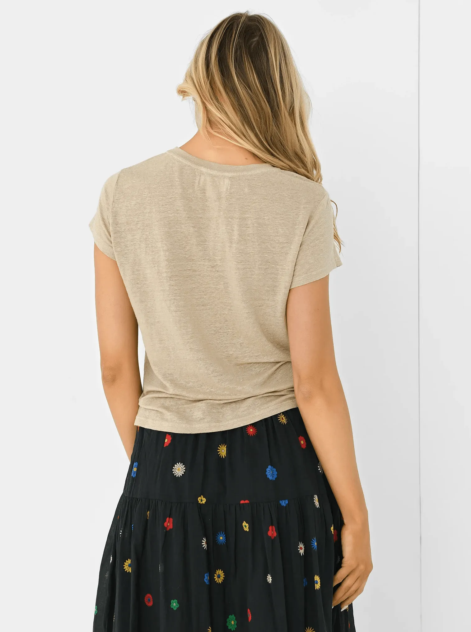 Velvet Casey Linen Knit Tee Ancient