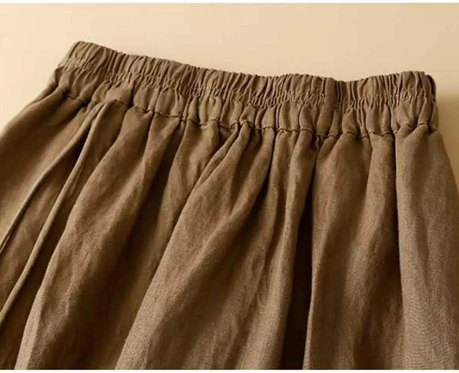 Women's Cotton Gauze Long Skirts Drawstring Waist A Line Beach Flowy Midi Skirt Vintage Vacation Linen Beach Skirts