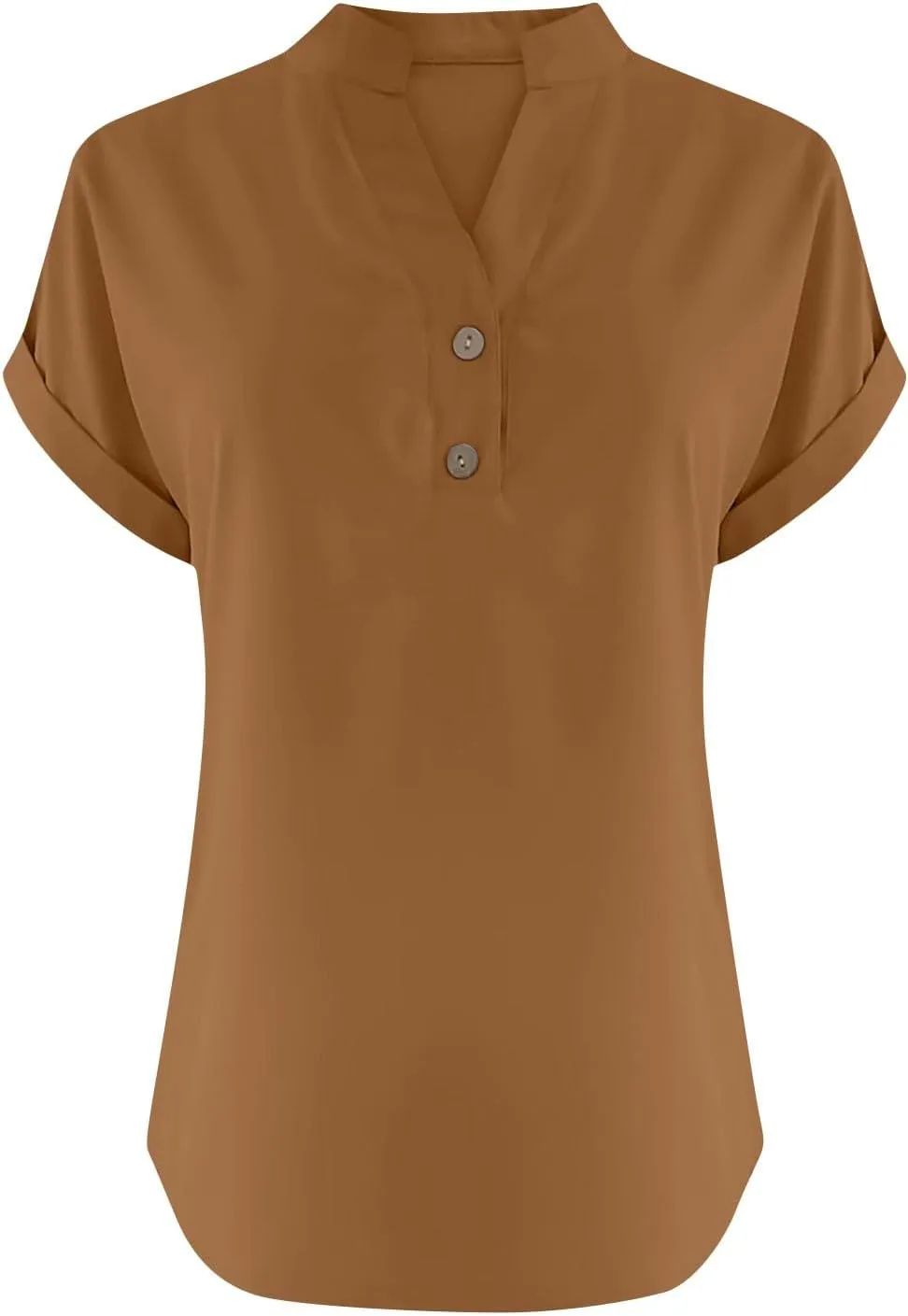 Womens Cotton Linen Tops Button V-Neck Tunic Shirts 2025 Summer Fashion Outfit Dressy Casual Short Sleeve Blouses