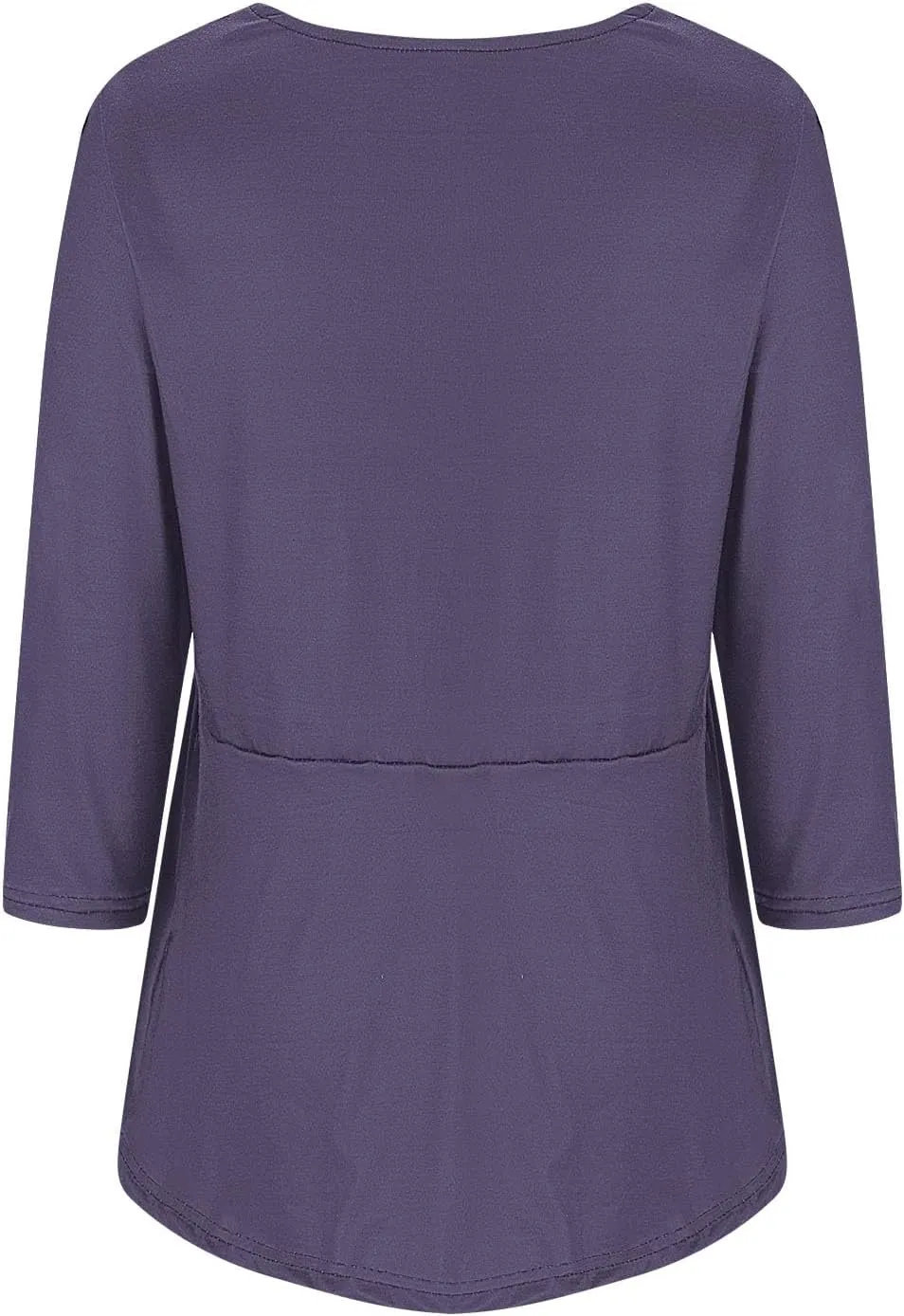 Womens Plus Size Tops 3/4 Sleeve Shirt Casual V Neck Pleated Flowy T Shirt Loose Fit Tunic Blouses Maternity Wear