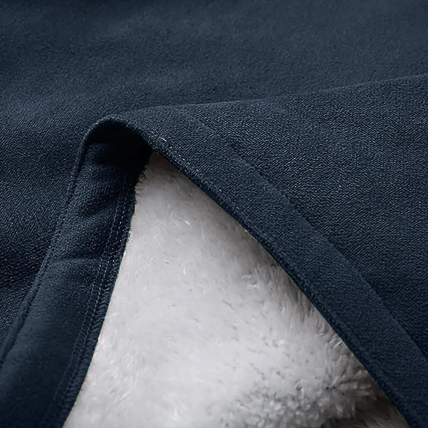 Women's Sherpa Lined Suede Overcoats Thicken Warm Fleece Horn Buttons Long Winter Coat Slim Fit Furry Hooded Jaclets