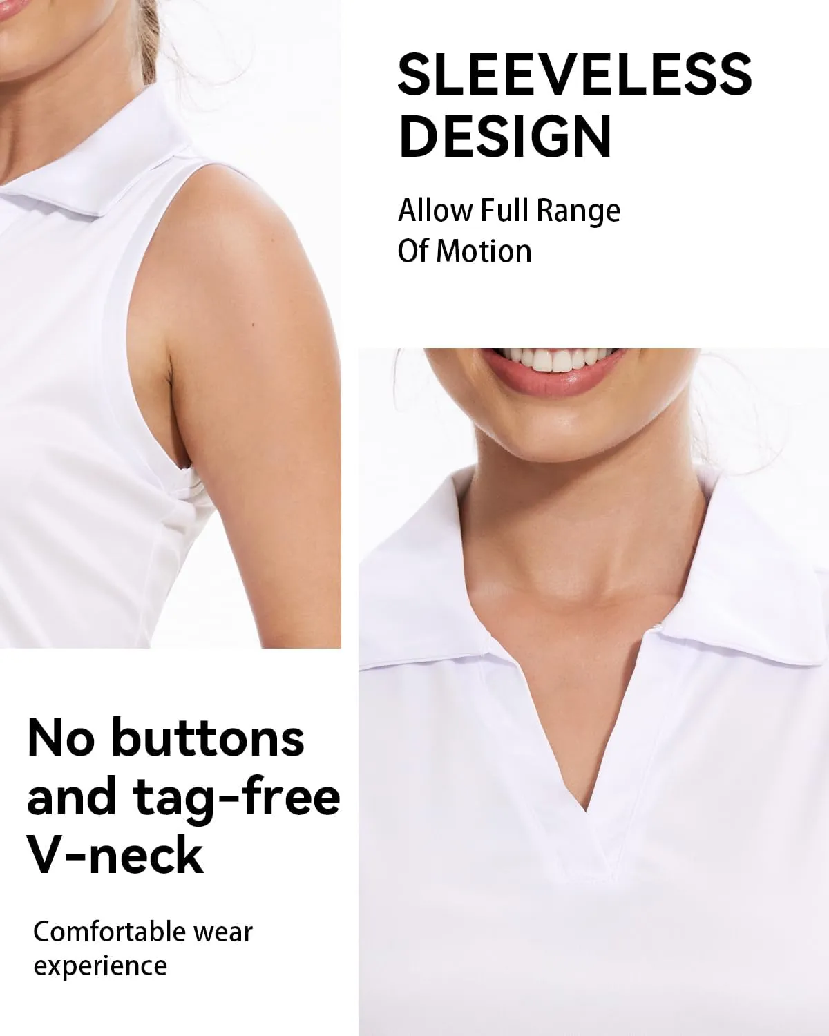 Xelky Sleeveless V Neck Polo Shirts for Women Quick Dry Collared Golf Shirts Athletic Lightweight Tennis Tank Tops