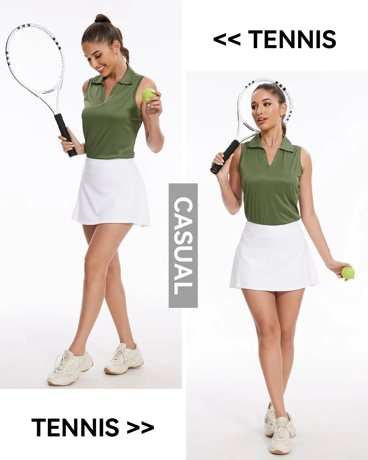 Xelky Sleeveless V Neck Polo Shirts for Women Quick Dry Collared Golf Shirts Athletic Lightweight Tennis Tank Tops